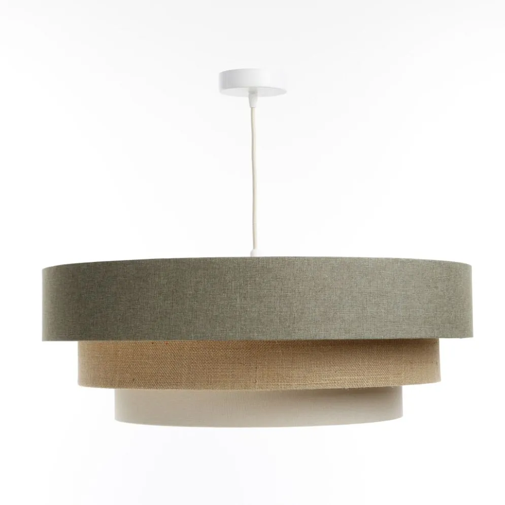 Lampa wisząca ERUTAN TRIPLE zielona/beżowa/kremowa potrójny abażur I sklep meblowy MIRAT.