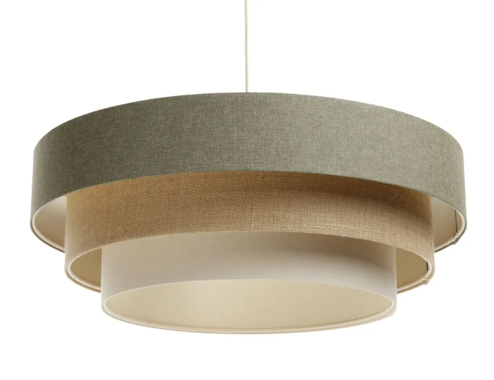 Lampa wisząca ERUTAN TRIPLE zielona/beżowa/kremowa potrójny abażur I sklep meblowy MIRAT.