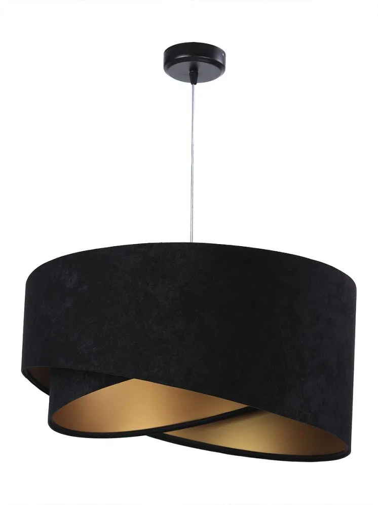 Lampa wisząca GEMSTONE czarna/złota asymetryczna welurowa | MIRAT. w stylu kolekcja