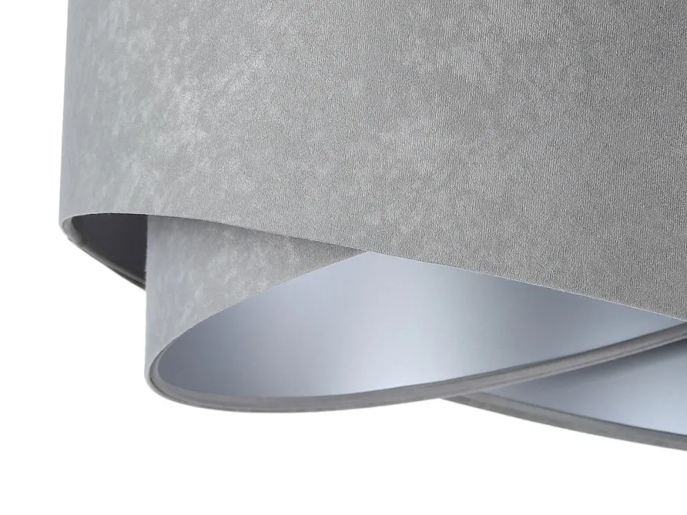 Lampa wisząca GEMSTONE szara/srebrna welurowa asymetryczna | MIRAT. w stylu kolekcja