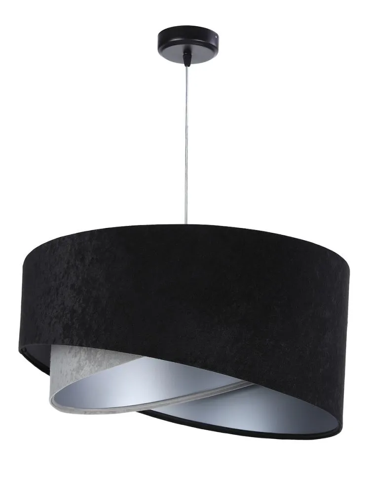 Lampa wisząca SHAPELESS czarna/szara/srebrna asymetryczna aksamitna | MIRAT. w stylu kolekcja