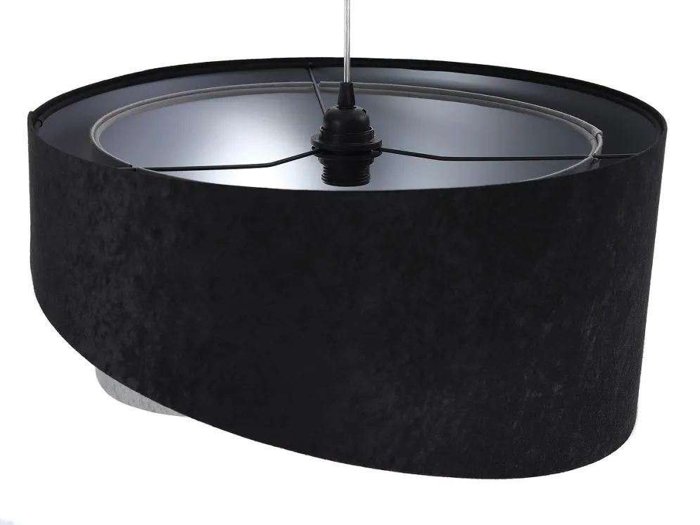Lampa wisząca SHAPELESS czarna/szara/srebrna asymetryczna aksamitna | MIRAT. w stylu kolekcja