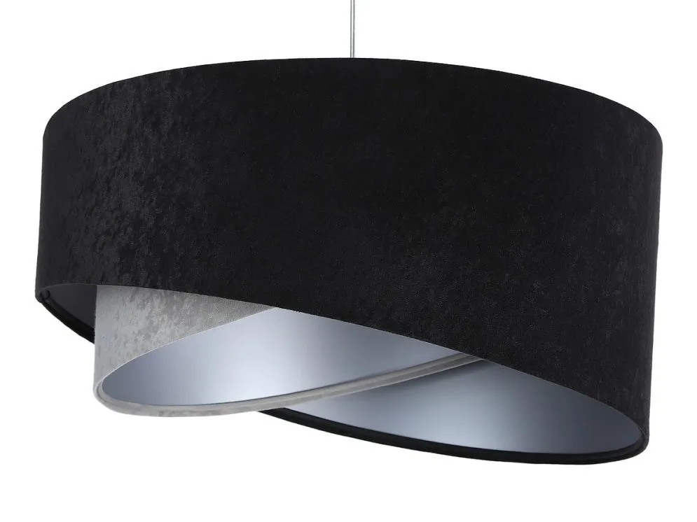 Lampa wisząca SHAPELESS czarna/szara/srebrna asymetryczna aksamitna | MIRAT. w stylu kolekcja