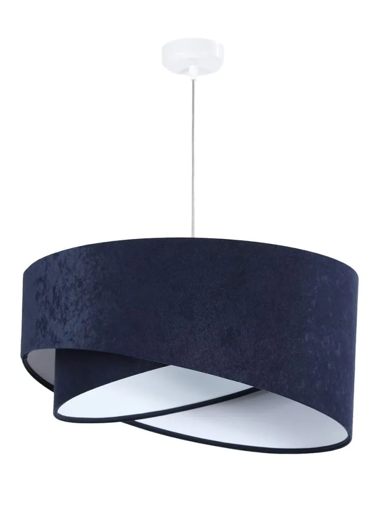 Lampa wisząca GEMSTONE granatowa/biała asymetryczna welurowa | MIRAT. w stylu kolekcja