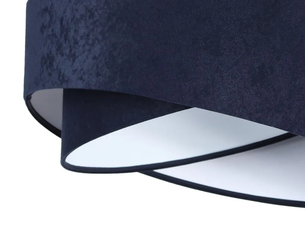 Lampa wisząca GEMSTONE granatowa/biała asymetryczna welurowa | MIRAT. w stylu kolekcja