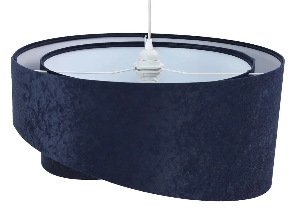 Lampa wisząca GEMSTONE granatowa/biała asymetryczna welurowa | MIRAT. w stylu kolekcja