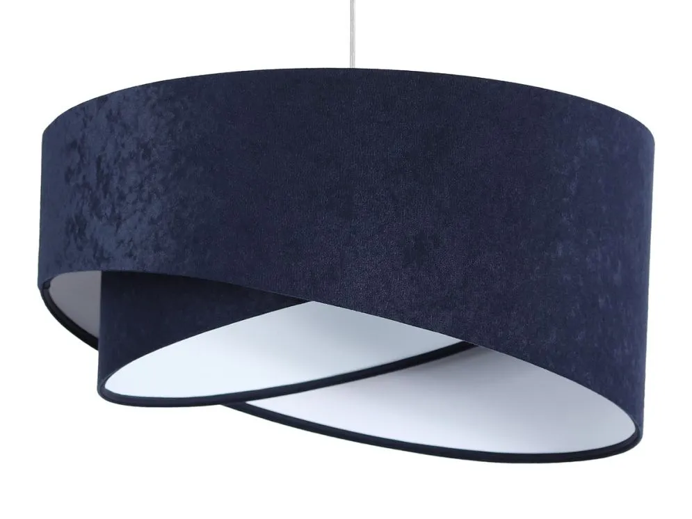 Lampa wisząca GEMSTONE granatowa/biała asymetryczna welurowa | MIRAT. w stylu kolekcja