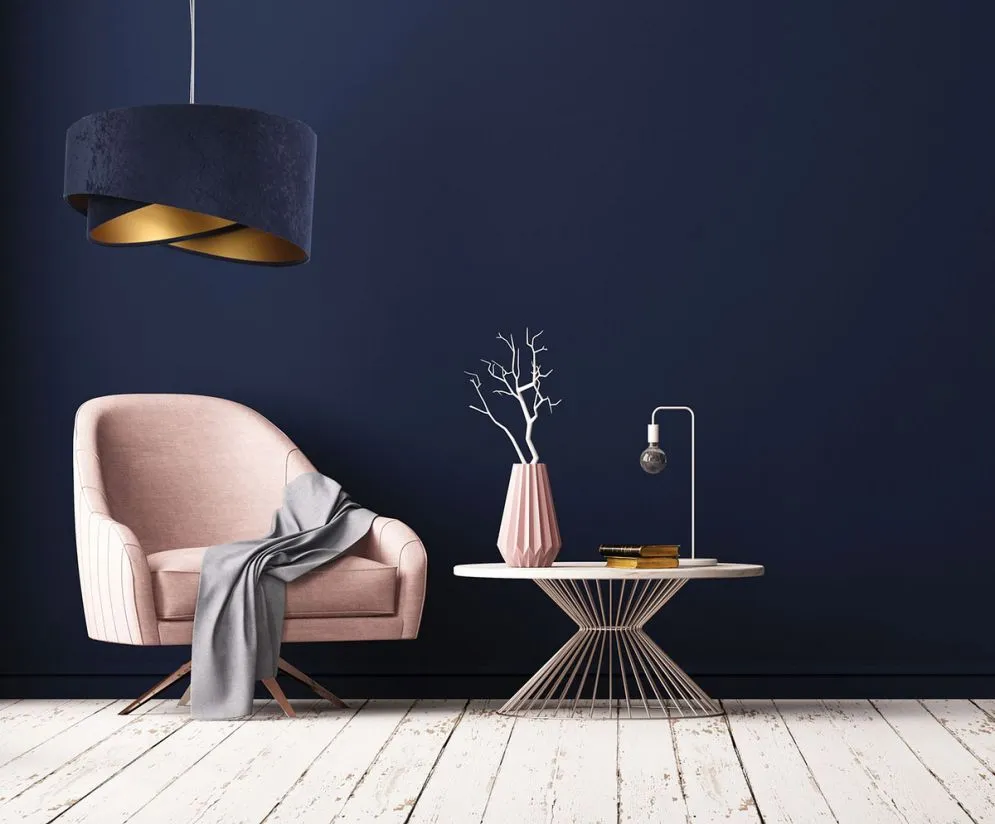 Lampa wisząca GEMSTONE granatowa/złota w stylu glamour | MIRAT. w stylu kolekcja