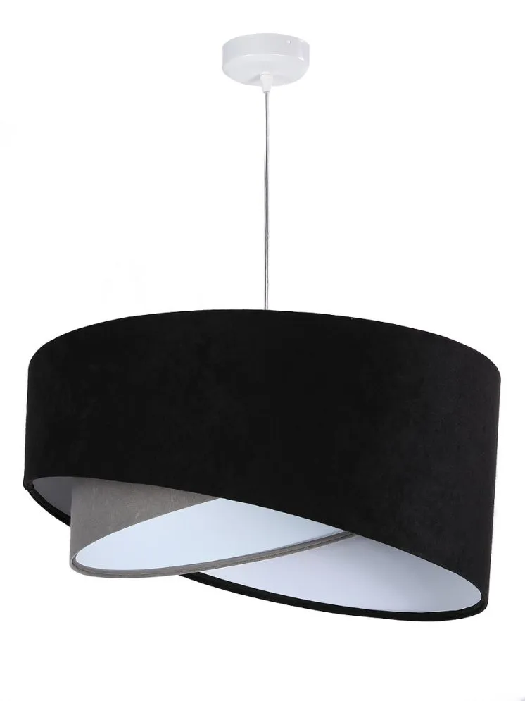 Lampa wisząca SHAPELESS czarna/szara/biała welurowa trzykolorowa | MIRAT. w stylu kolekcja