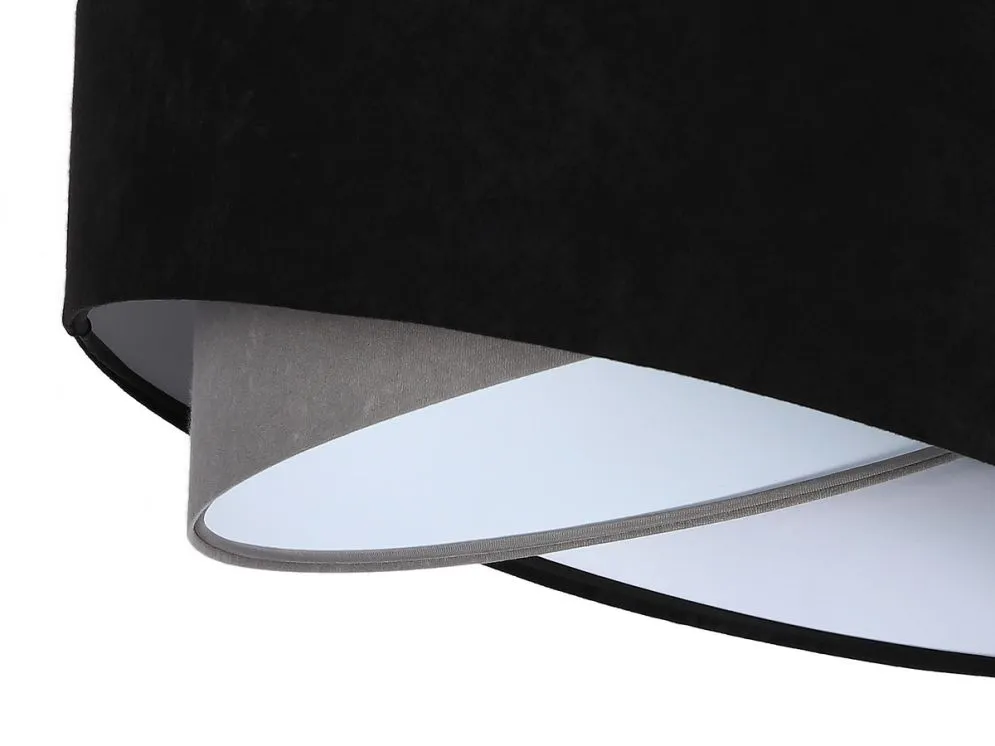 Lampa wisząca SHAPELESS czarna/szara/biała welurowa trzykolorowa | MIRAT. w stylu kolekcja