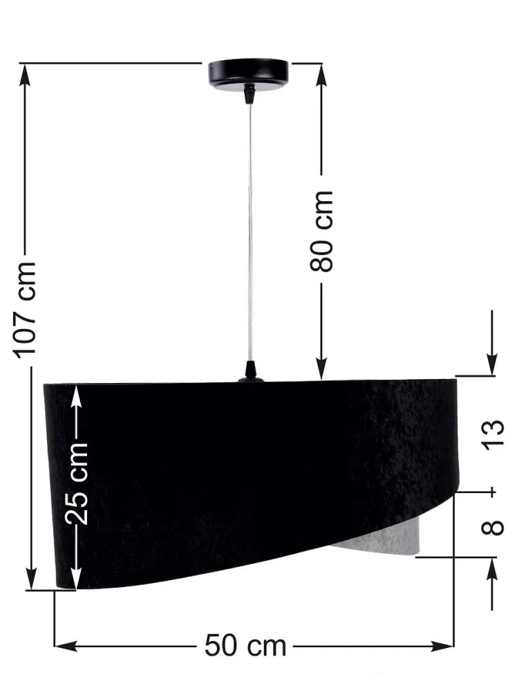 Lampa wisząca SHAPELESS czarna/szara/biała welurowa trzykolorowa | MIRAT. w stylu kolekcja