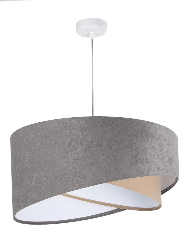 Lampa wisząca SILVERY szara/beżowa/biała trzykolorowa do salonu | MIRAT. w stylu kolekcja