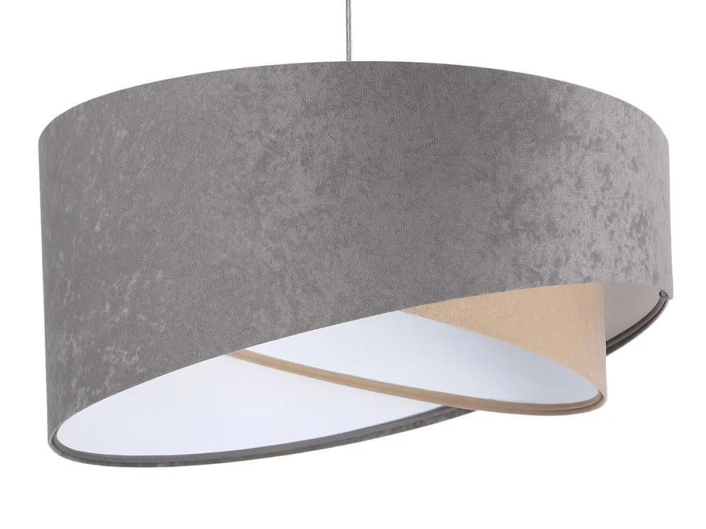 Lampa wisząca SILVERY szara/beżowa/biała trzykolorowa do salonu | MIRAT. w stylu kolekcja