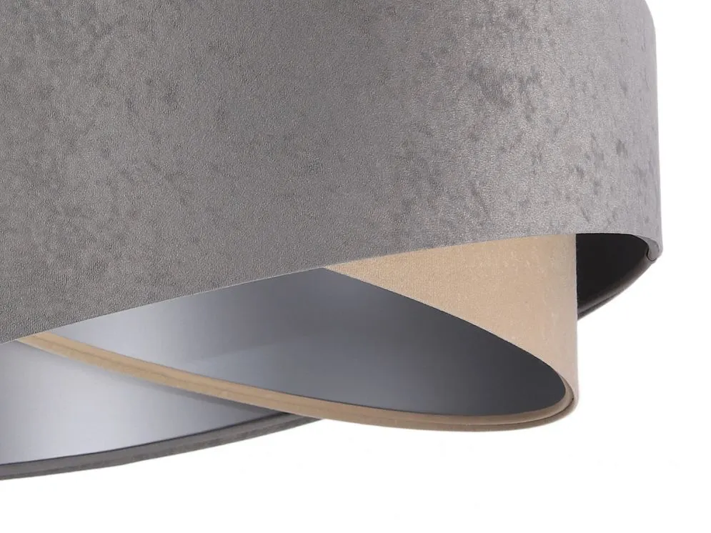 Lampa wisząca SILVERY szara/beżowa/srebrna asymetryczna aksamitna | MIRAT. w stylu kolekcja