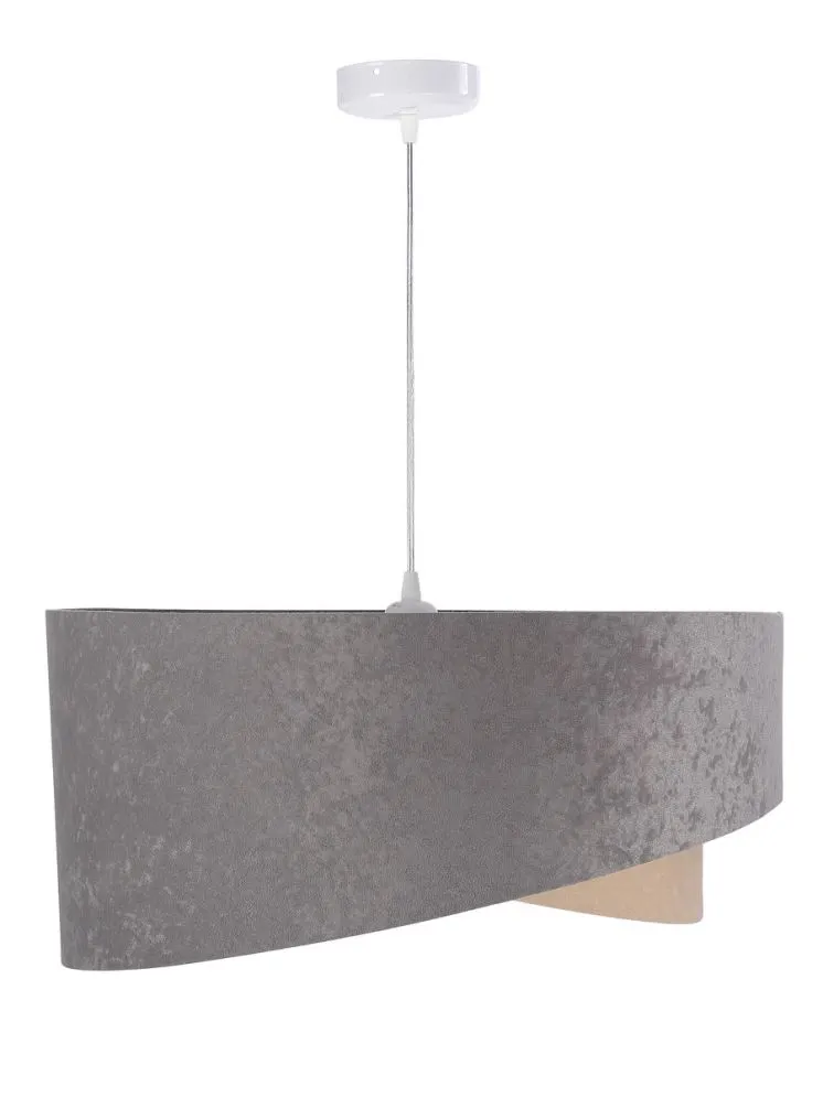 Lampa wisząca SILVERY szara/beżowa/srebrna asymetryczna aksamitna | MIRAT. w stylu kolekcja