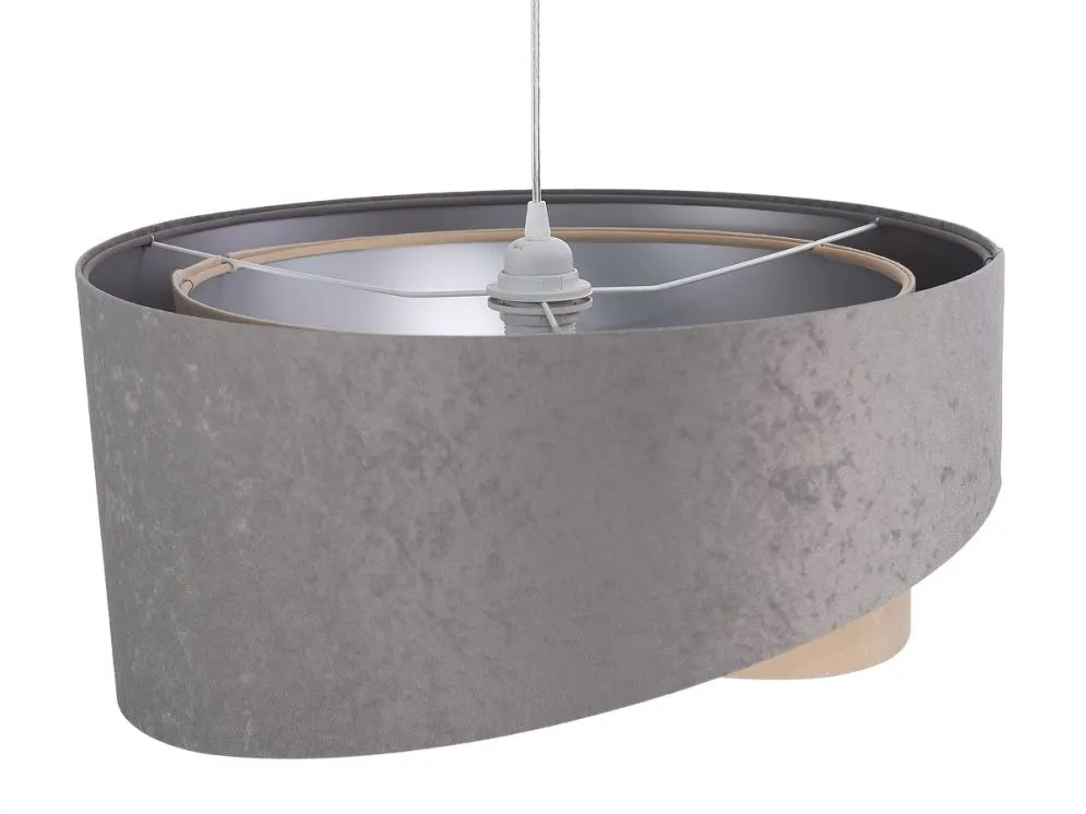 Lampa wisząca SILVERY szara/beżowa/srebrna asymetryczna aksamitna | MIRAT. w stylu kolekcja