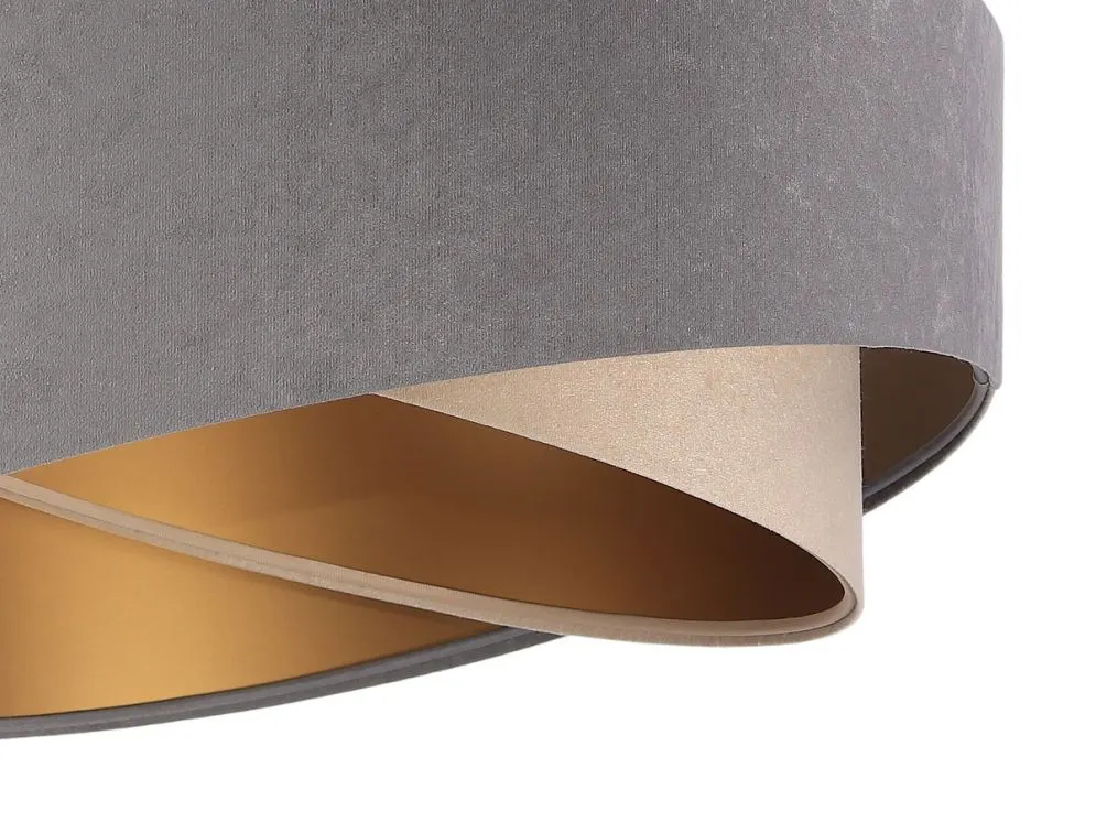 Lampa wisząca SILVERY szara/beżowa/złota nowoczesna welurowa | MIRAT. w stylu kolekcja
