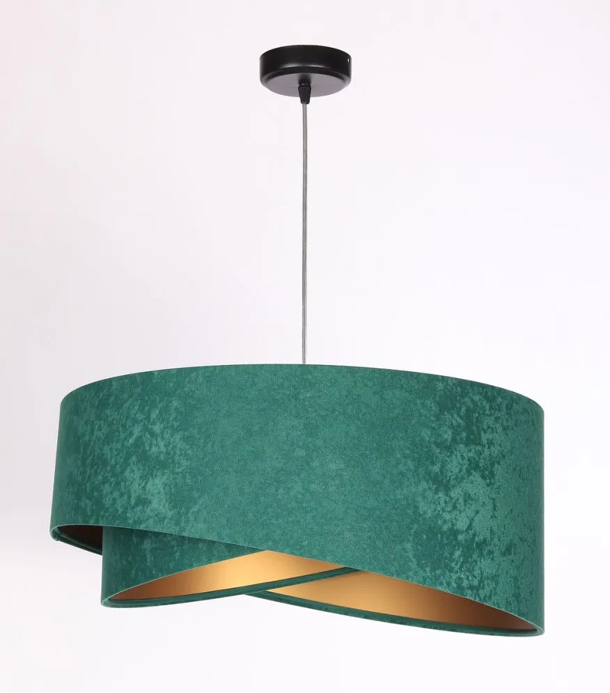 Lampa wisząca GEMSTONE zielona/złota w stylu glamour | MIRAT. w stylu kolekcja