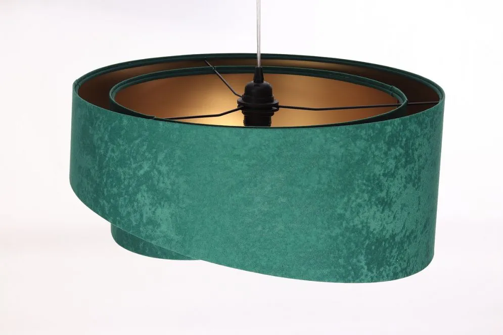 Lampa wisząca GEMSTONE zielona/złota w stylu glamour | MIRAT. w stylu kolekcja
