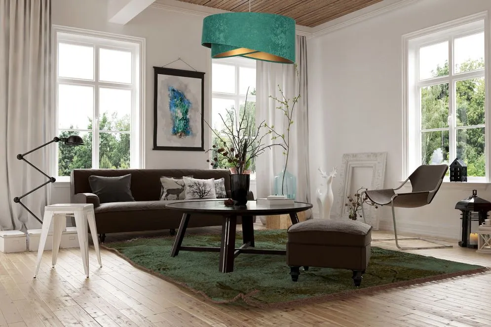 Lampa wisząca GEMSTONE zielona/złota w stylu glamour | MIRAT. w stylu kolekcja