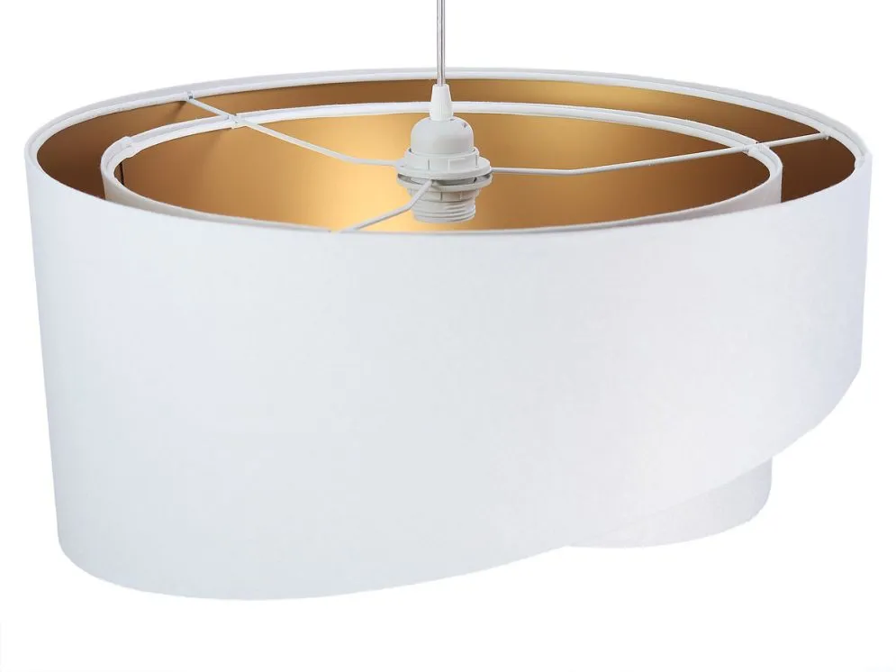 Lampa wisząca GEMSTONE biała/złota welurowa w stylu glamour | MIRAT. w stylu kolekcja