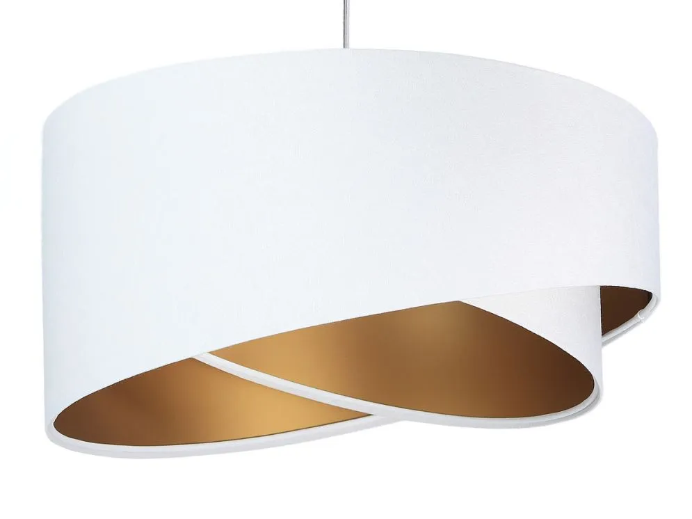 Lampa wisząca GEMSTONE biała/złota welurowa w stylu glamour | MIRAT. w stylu kolekcja