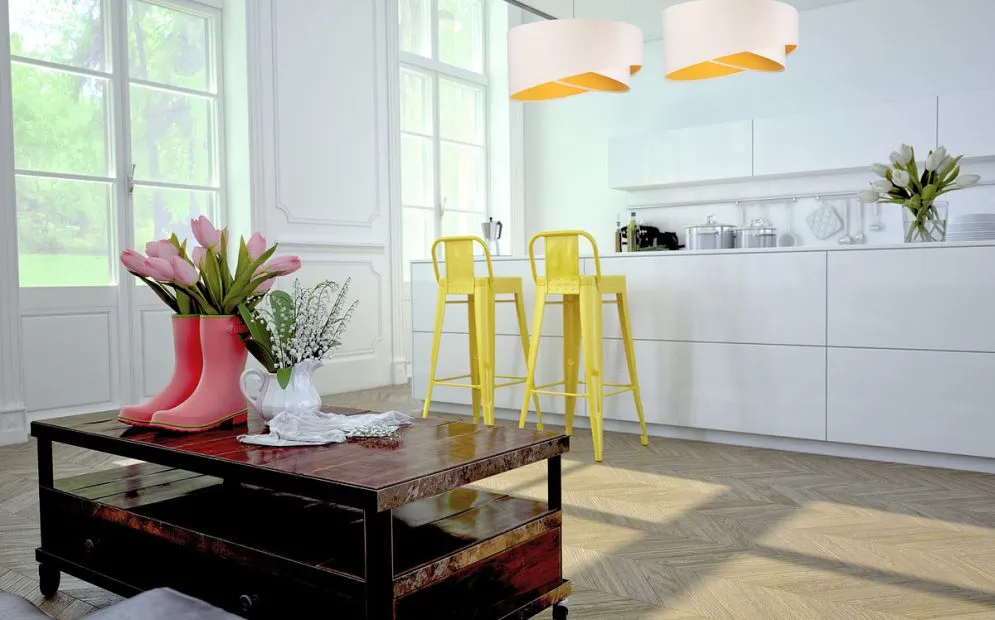 Lampa wisząca GEMSTONE WHITE biała/żółta asymetryczna do sypialni | MIRAT. w stylu kolekcja