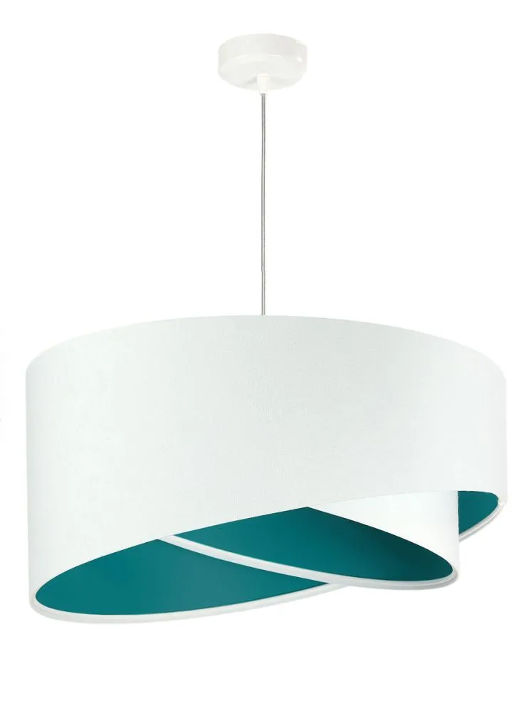 Lampa wisząca GEMSTONE WHITE biała/turkusowa dwukolorowa do salonu | MIRAT. w stylu kolekcja