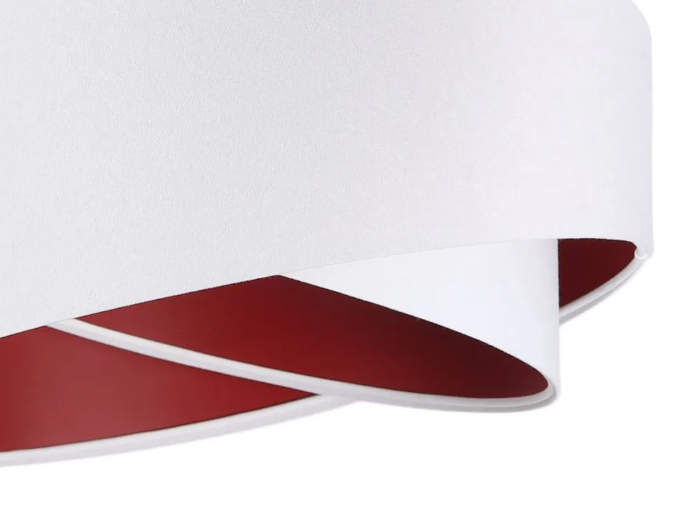 Lampa wisząca GEMSTONE WHITE biała/burgundowa aksamitna | MIRAT. w stylu  kolekcja