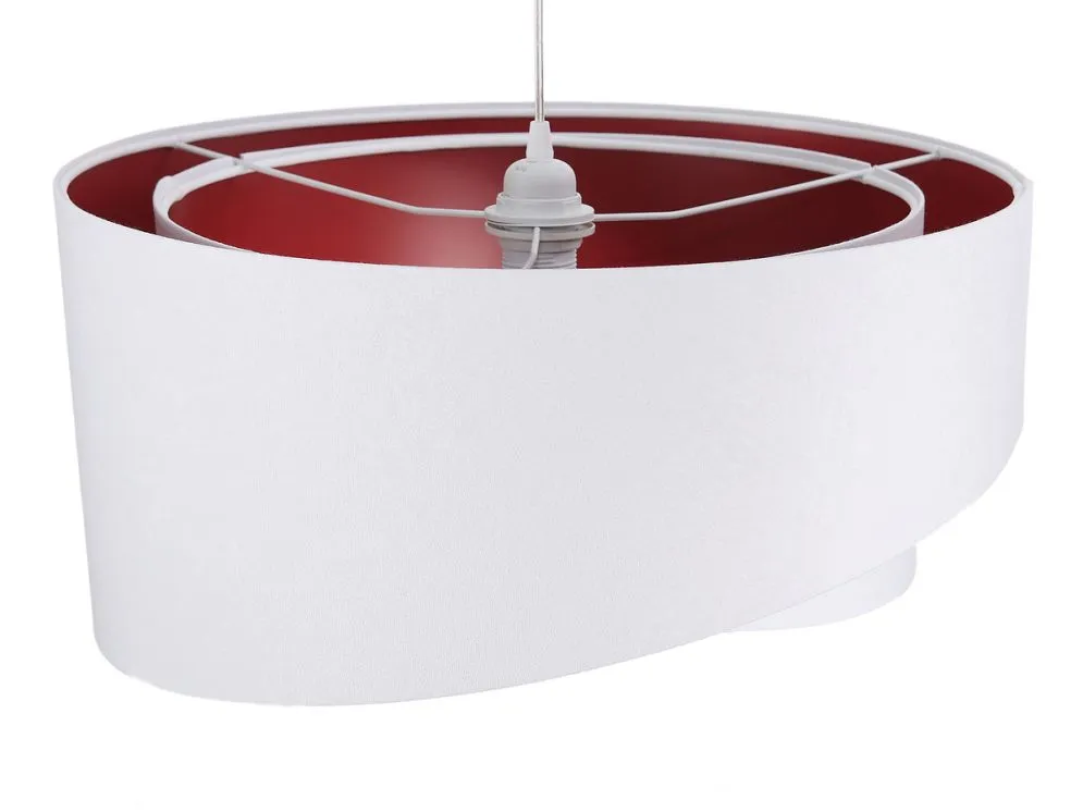 Lampa wisząca GEMSTONE WHITE biała/burgundowa aksamitna | MIRAT. w stylu  kolekcja