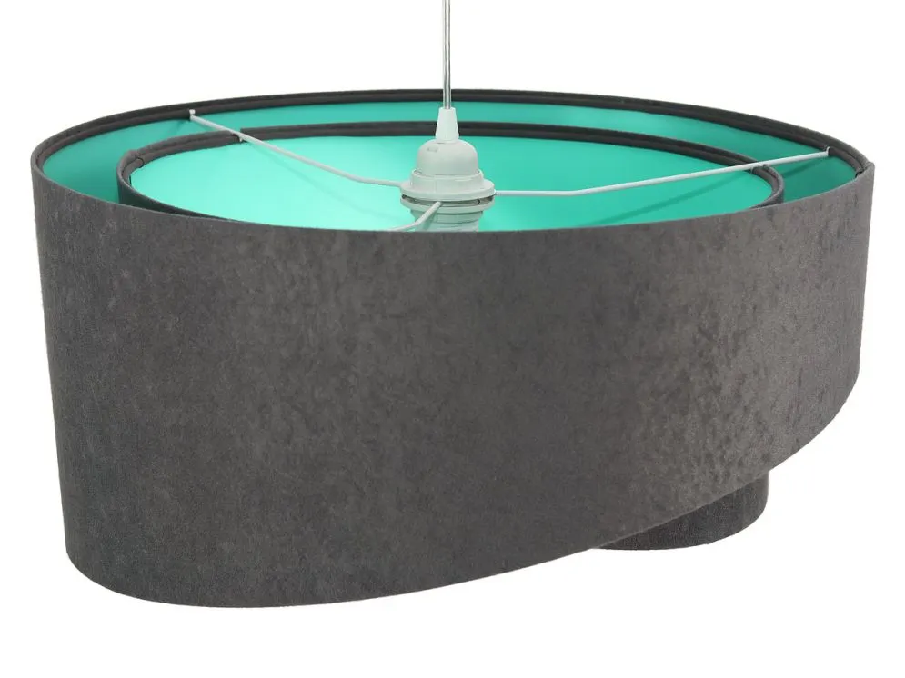 Lampa wisząca GEMSTONE GRAY grafitowa/miętowa nowoczesna | MIRAT. w stylu kolekcja