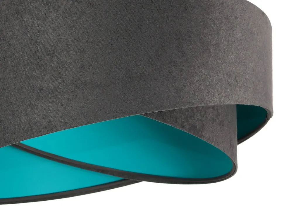 Lampa wisząca GEMSTONE GRAY grafitowa/turkusowa do salonu | MIRAT. w stylu kolekcja