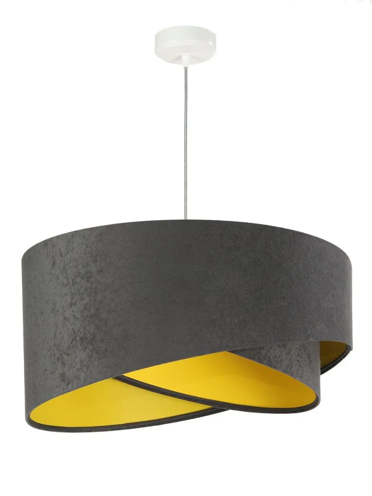 Lampa wisząca GEMSTONE GRAY grafitowa/żółta dwukolorowa | MIRAT. w stylu kolekcja
