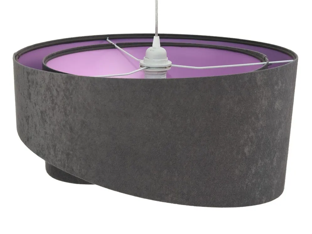 Lampa wisząca GEMSTONE GRAY grafitowa/fioletowa pokryta welurem | MIRAT. w stylu kolekcja
