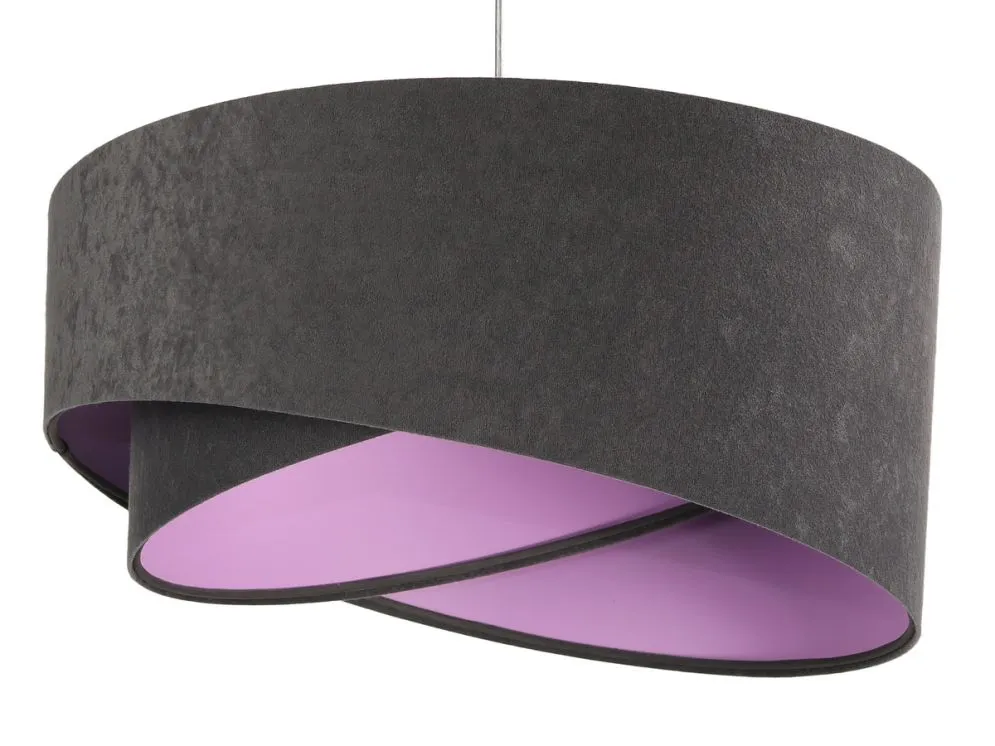 Lampa wisząca GEMSTONE GRAY grafitowa/fioletowa pokryta welurem | MIRAT. w stylu kolekcja