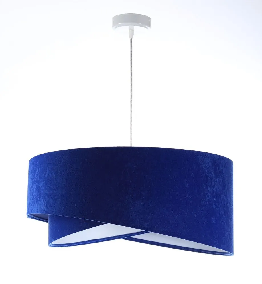 Lampa wisząca GEMSTONE niebieska/biała aksamitna do jadalni | MIRAT. w stylu kolekcja