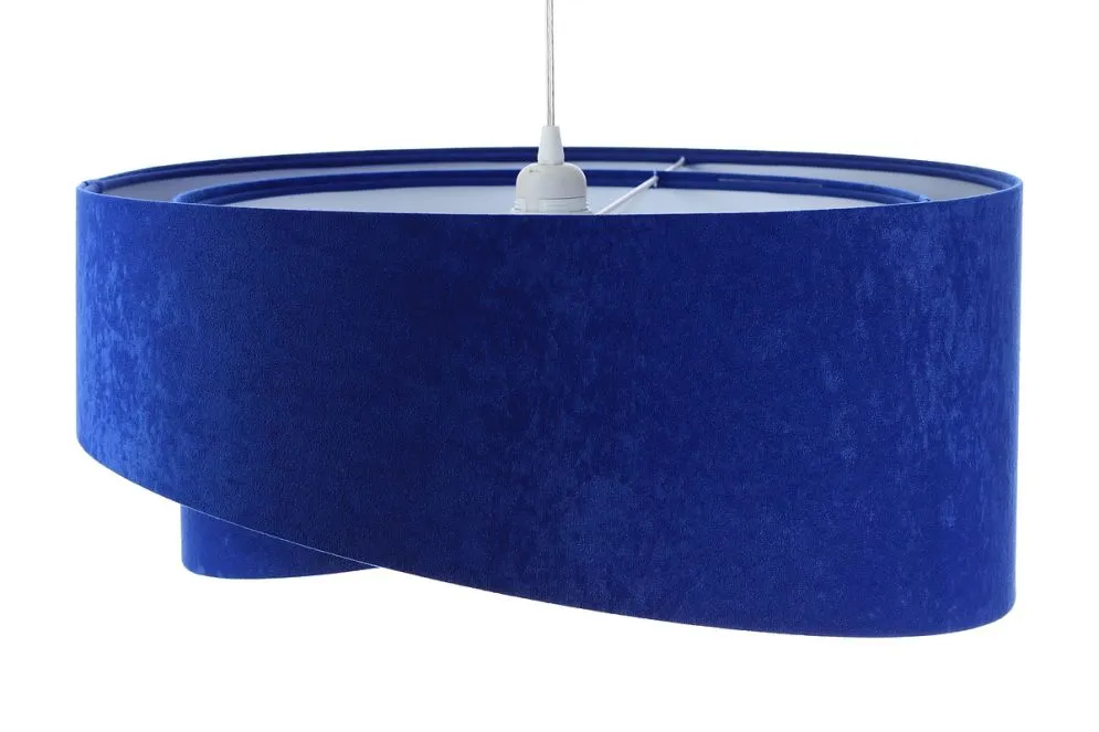 Lampa wisząca GEMSTONE niebieska/biała aksamitna do jadalni | MIRAT. w stylu kolekcja