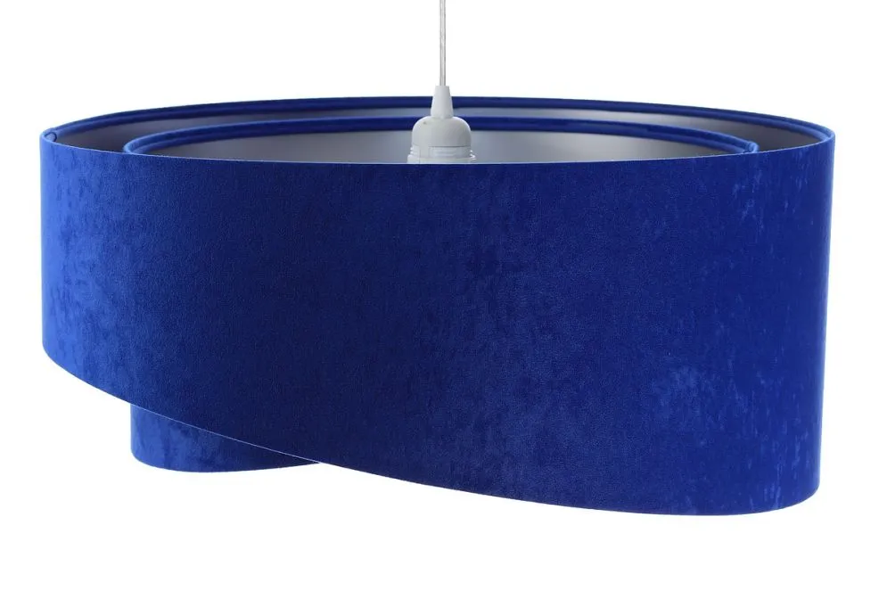 Lampa wisząca GEMSTONE niebieska/srebrna welurowa dwukolorowa | MIRAT. w stylu kolekcja
