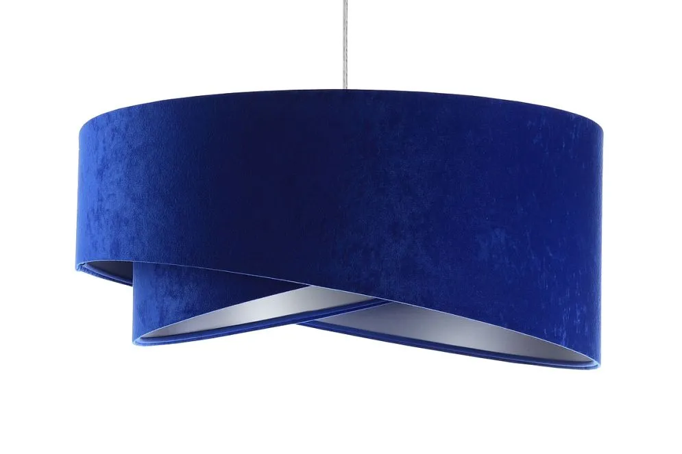 Lampa wisząca GEMSTONE niebieska/srebrna welurowa dwukolorowa | MIRAT. w stylu kolekcja