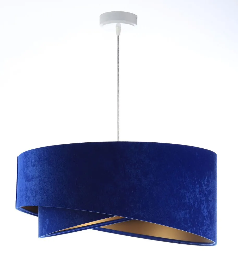 Lampa wisząca GEMSTONE niebieska/złota asymetryczna do salonu | MIRAT. w stylu kolekcja