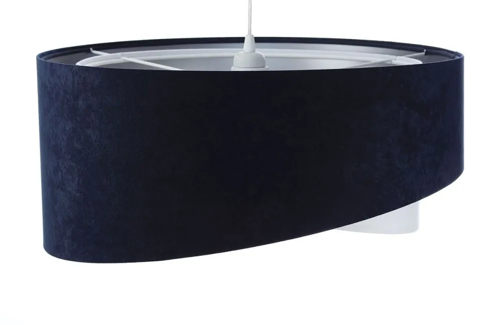 Lampa wisząca THUNDERCLOUD WHITE granatowa/srebrna welurowa | MIRAT. w stylu  kolekcja
