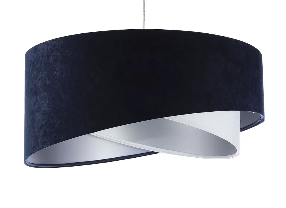 Lampa wisząca THUNDERCLOUD WHITE granatowa/srebrna welurowa | MIRAT. w stylu  kolekcja