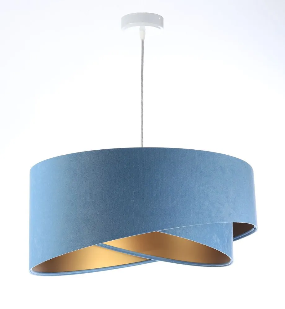 Lampa wisząca GEMSTONE błękitna/złota dwukolorowa do salonu | MIRAT. w stylu kolekcja