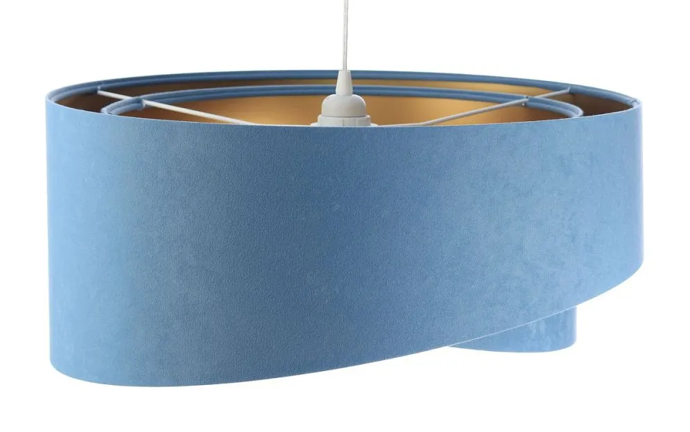 Lampa wisząca GEMSTONE błękitna/złota dwukolorowa do salonu | MIRAT. w stylu kolekcja