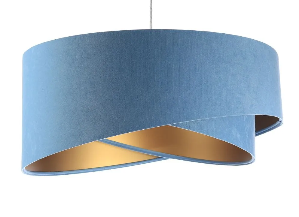 Lampa wisząca GEMSTONE błękitna/złota dwukolorowa do salonu | MIRAT. w stylu kolekcja