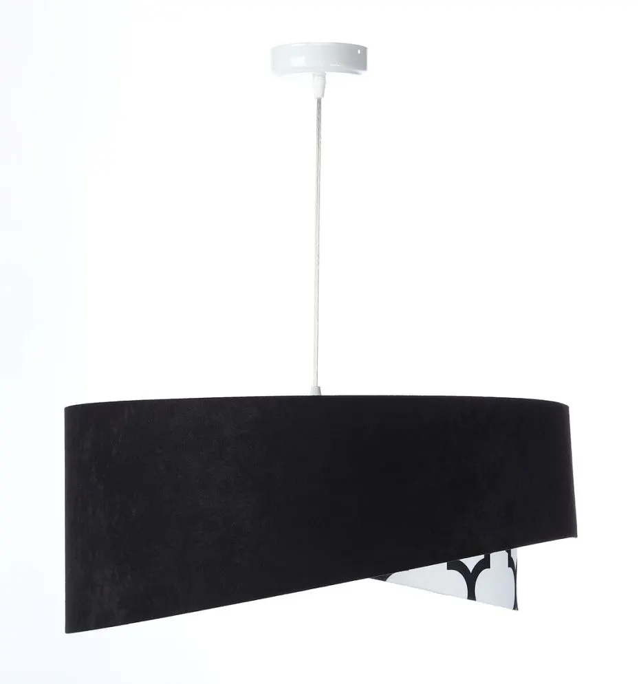 Lampa wisząca BLACK VELVET czarna/srebrna aksamitna do salonu | MIRAT. w stylu kolekcja