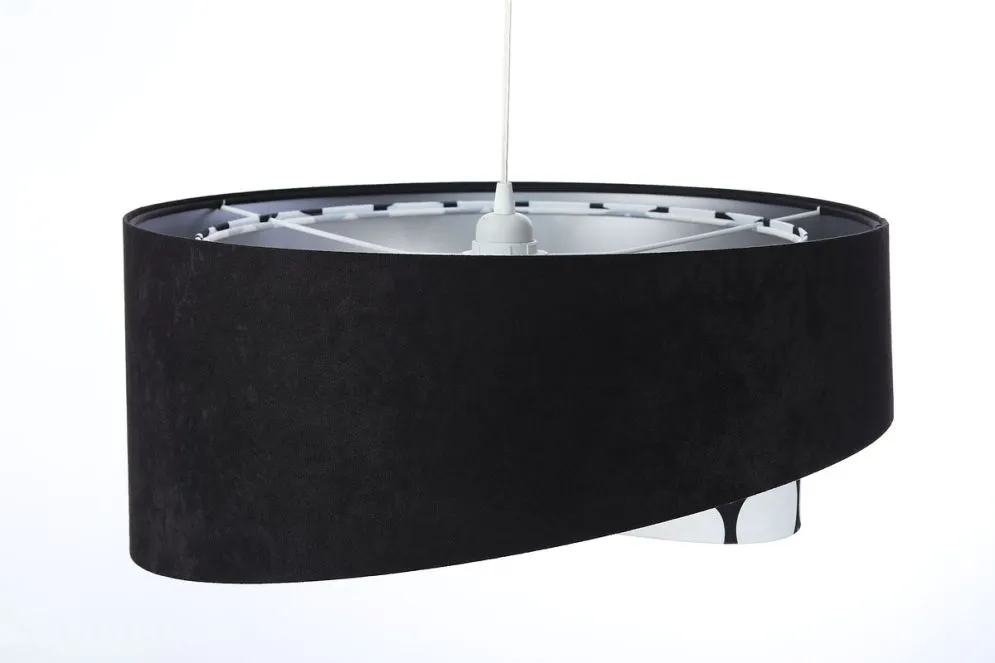 Lampa wisząca BLACK VELVET czarna/srebrna aksamitna do salonu | MIRAT. w stylu kolekcja