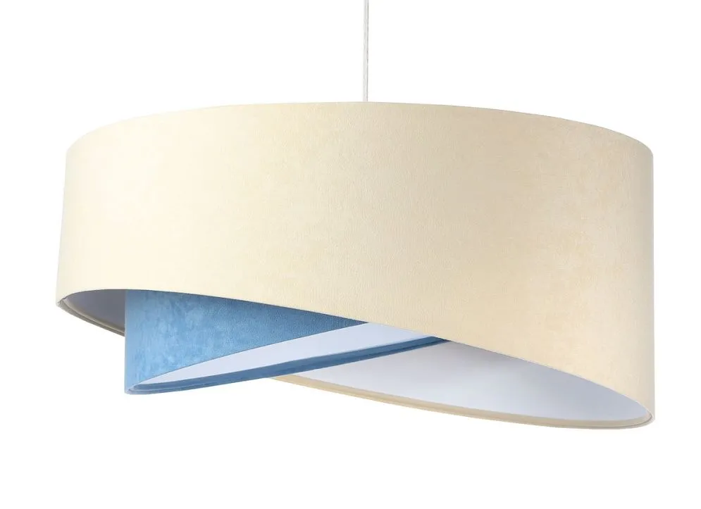 Lampa wisząca BEIGE beżowa/niebieska/biała trzykolorowa | MIRAT. w stylu kolekcja