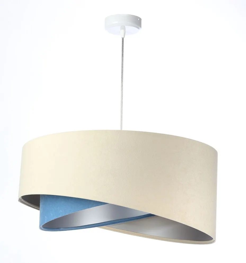 Lampa wisząca BEIGE beżowa/niebieska/srebrna asymetryczna | MIRAT. w stylu kolekcja