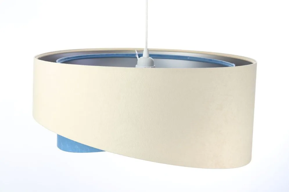 Lampa wisząca BEIGE beżowa/niebieska/srebrna asymetryczna | MIRAT. w stylu kolekcja